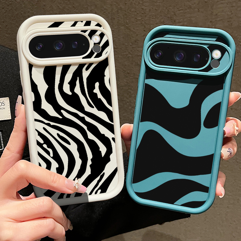 Google Pixel 9 Pro - เคสโทรศัพท์ TPU ลายทางม้าลาย สำหรับ Google Pixel