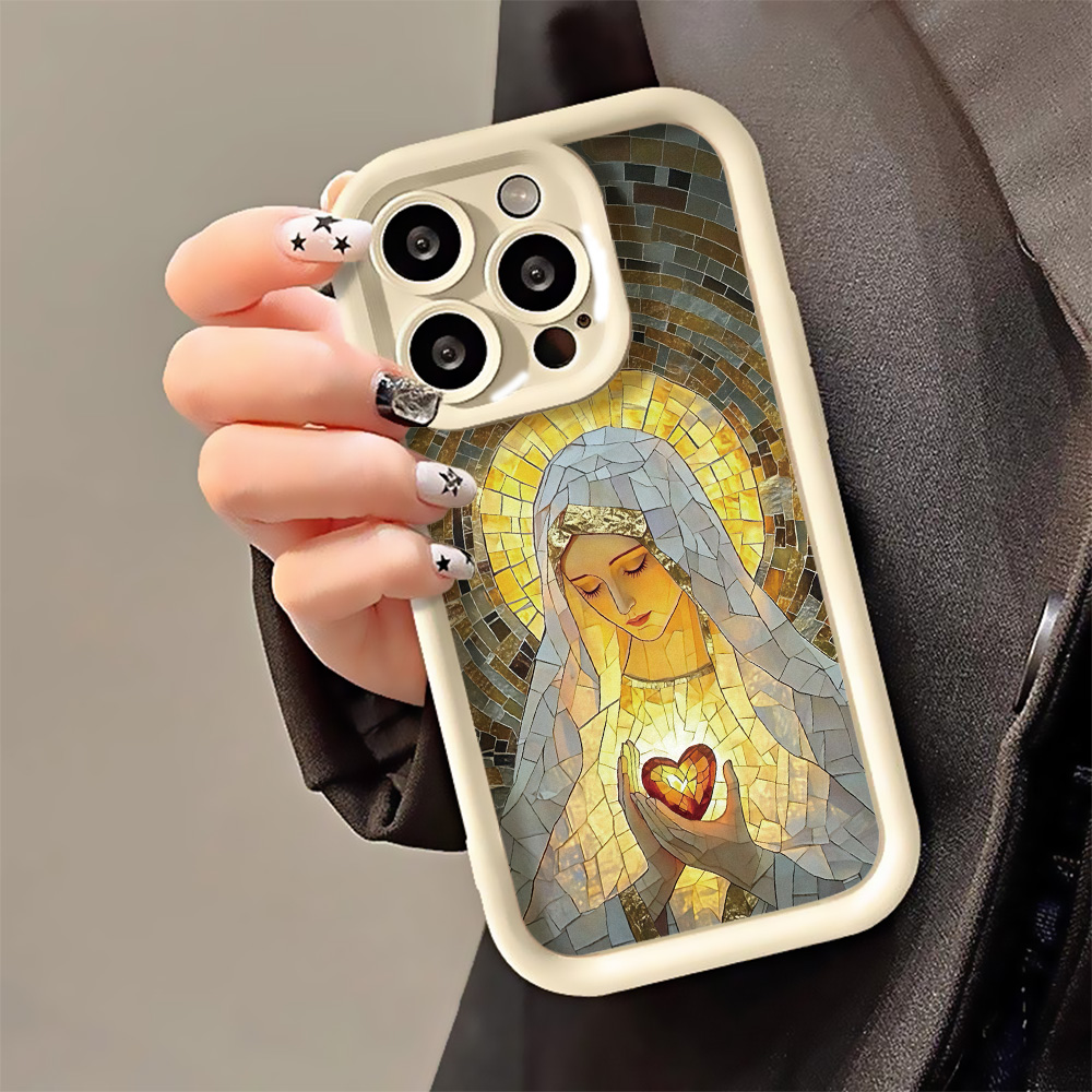 Apple Iphone 15 - เคสโทรศัพท์สไตล์กระจกสีโบสถ์ย้อนยุค สำหรับ iPhone 18 17 16