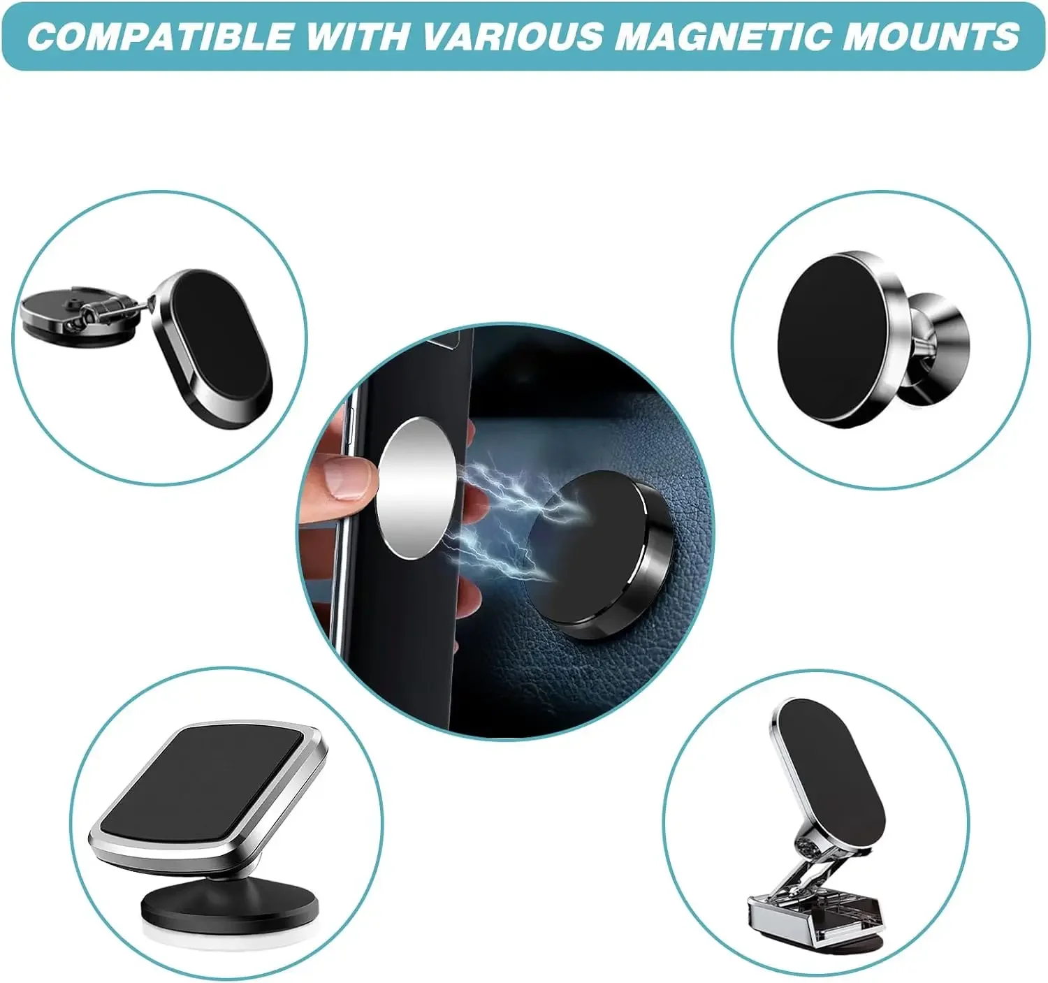 1/50 ชิ้น สติกเกอร์แผ่นโลหะบาง - Phone Accessories Holder Car บทวิจารณ์และราคา